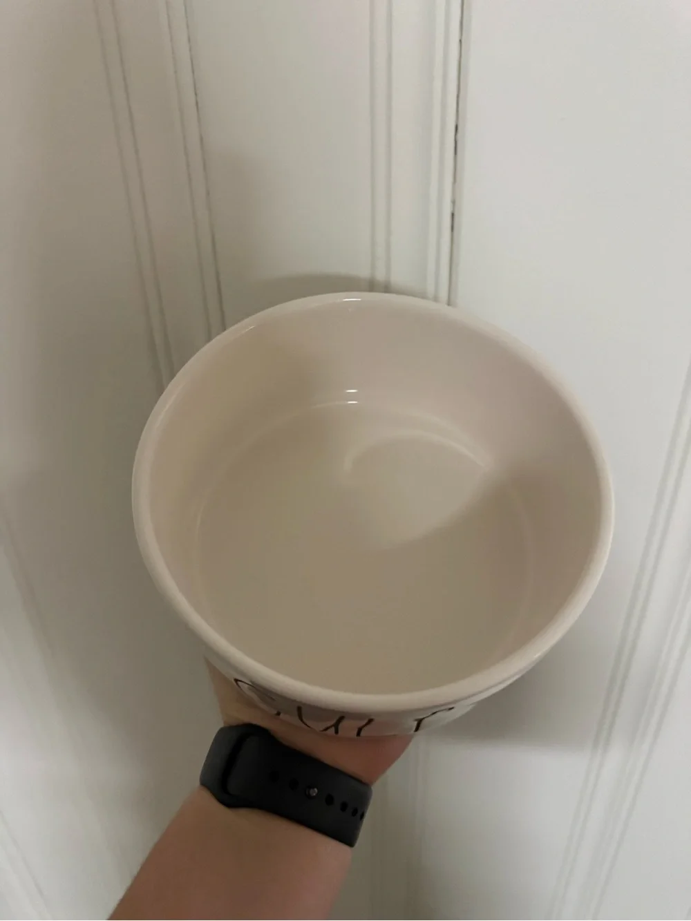 Rae Dunn White Ceramic Plate with Black Logo
